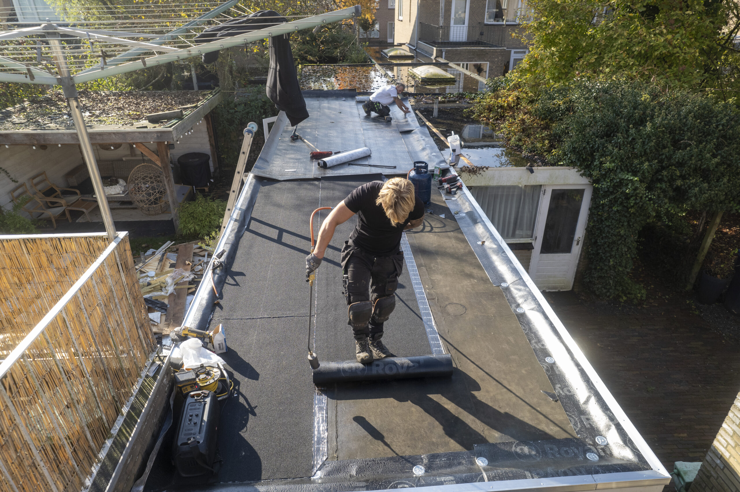 Plat dak constructie