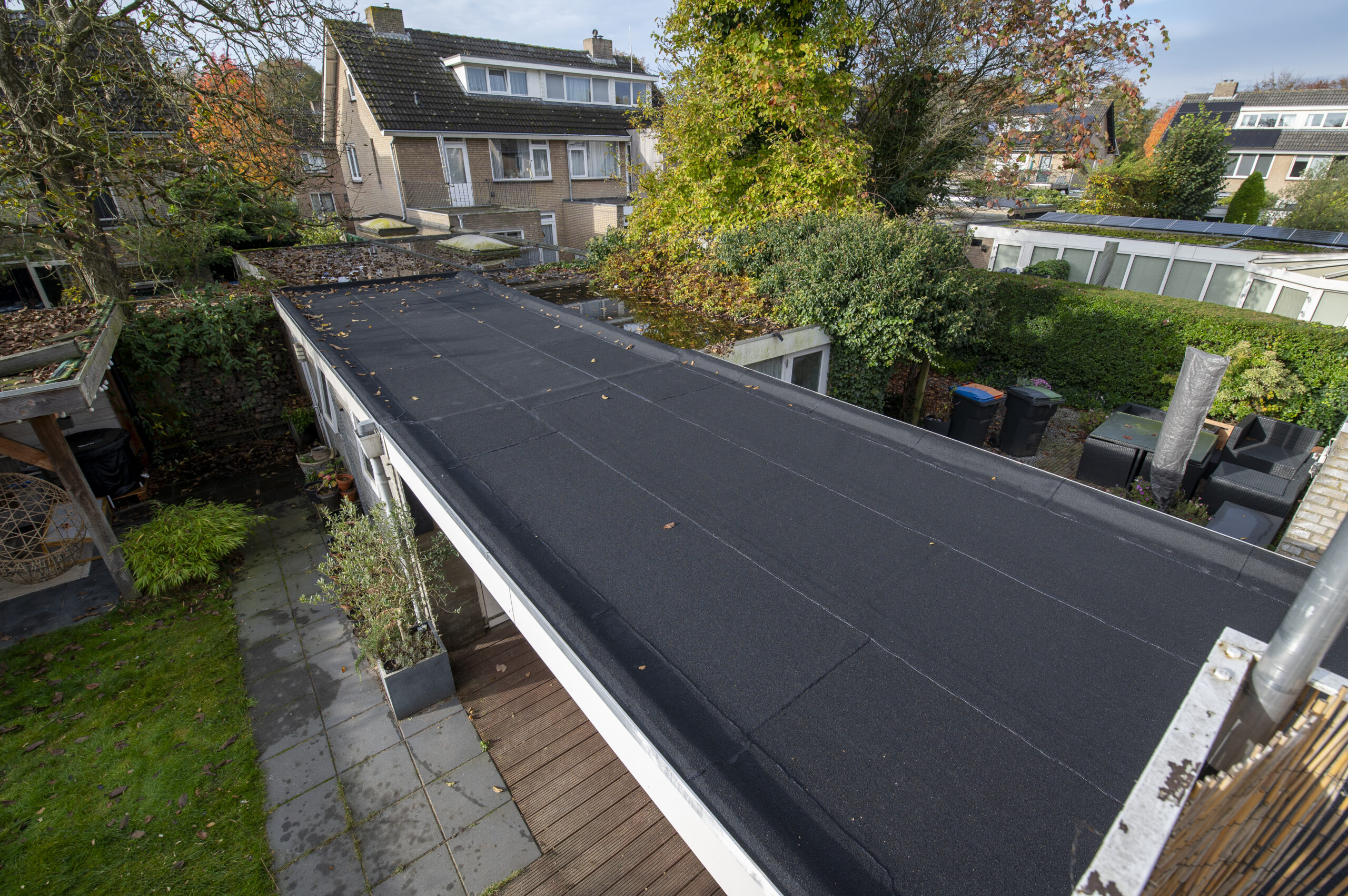 Onderuitloop plat dak bitumen